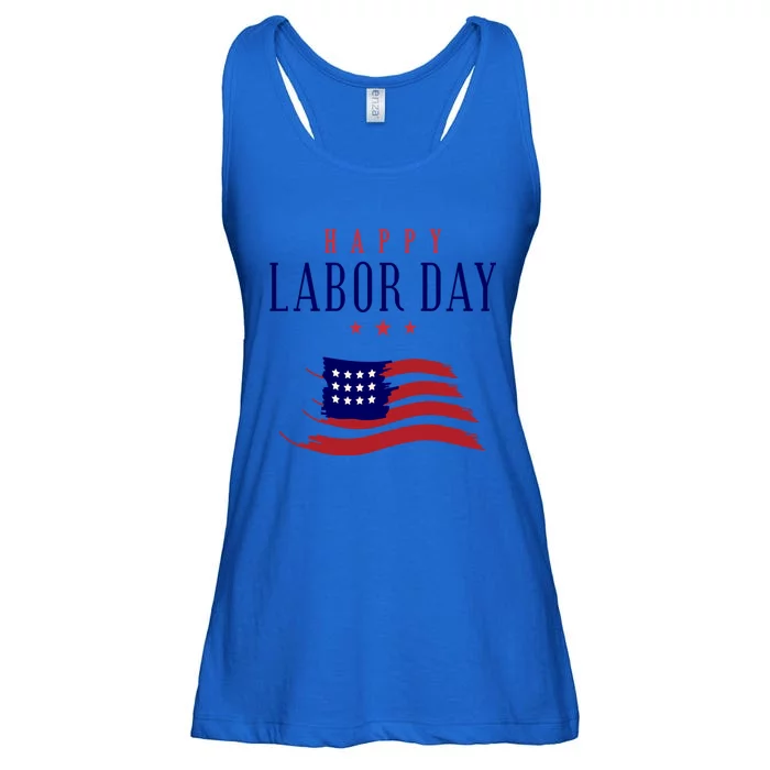 Labor Day American Flag Patriotic Gift Ladies Essential Flowy Tank