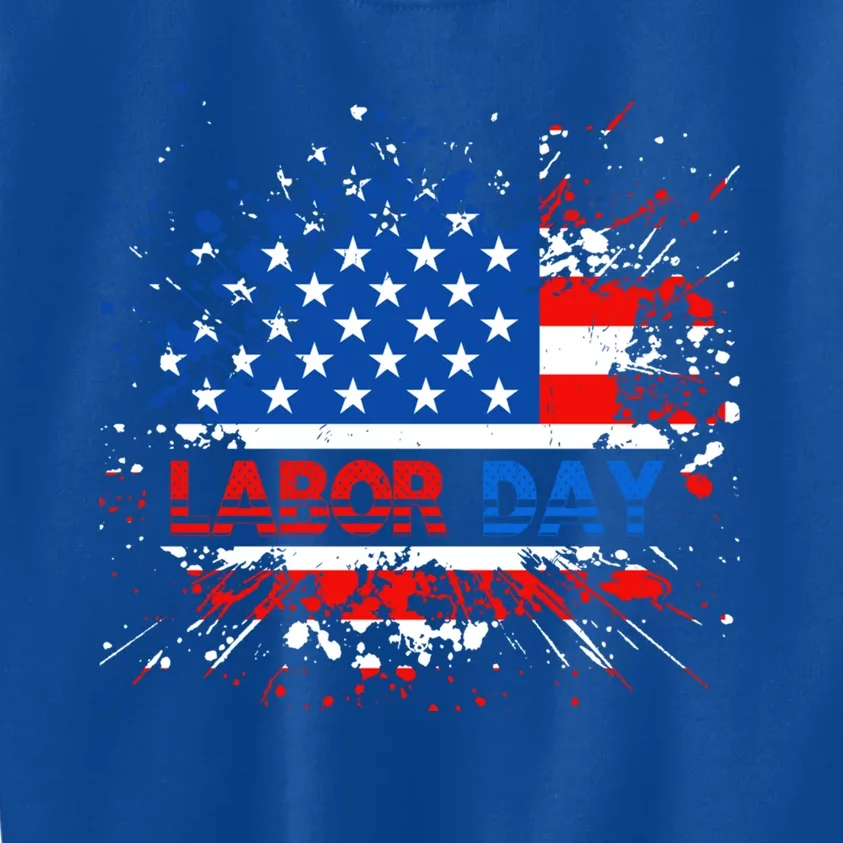 Labor Day American Flag Summer Celebration Gift Kids Sweatshirt