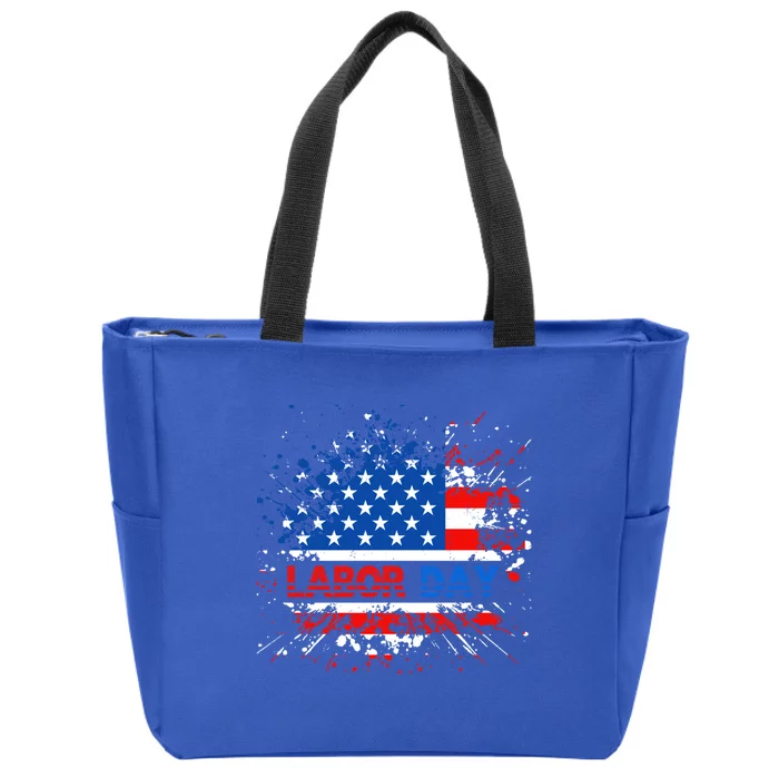 Labor Day American Flag Summer Celebration Gift Zip Tote Bag