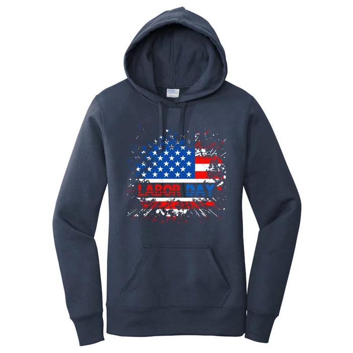 Labor Day American Flag Summer Celebration Gift Women's Pullover Hoodie