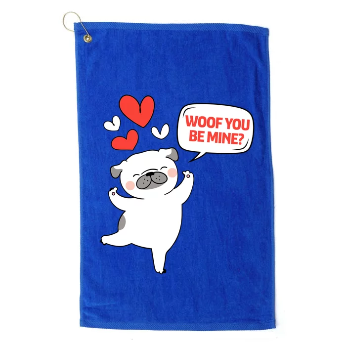 Lucky Dog Animal Rescue Gift Be Mine Valentine's Day Funny Gift Platinum Collection Golf Towel