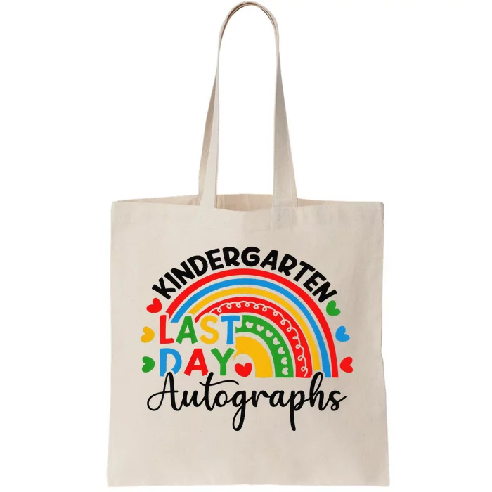 Last Day Autographs School kindergarten Rainbow Graduation Tote Bag