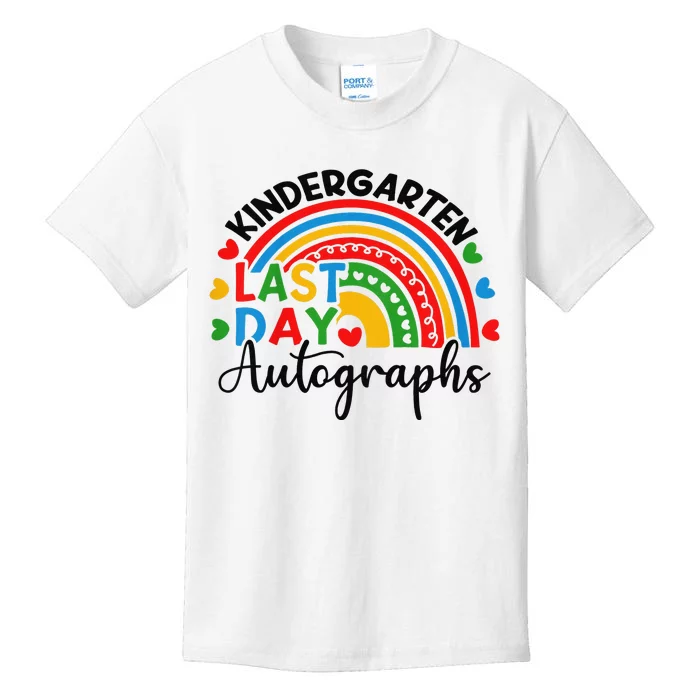 Last Day Autographs School kindergarten Rainbow Graduation Kids T-Shirt