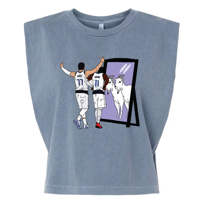 Luka Doncic And Kyrie Irving Mirror Goats Dallas Garment-Dyed Women's Muscle Tee