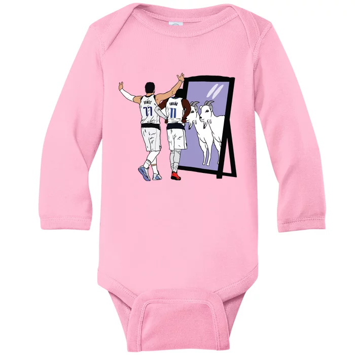 Luka Doncic And Kyrie Irving Mirror Goats Dallas Baby Long Sleeve Bodysuit