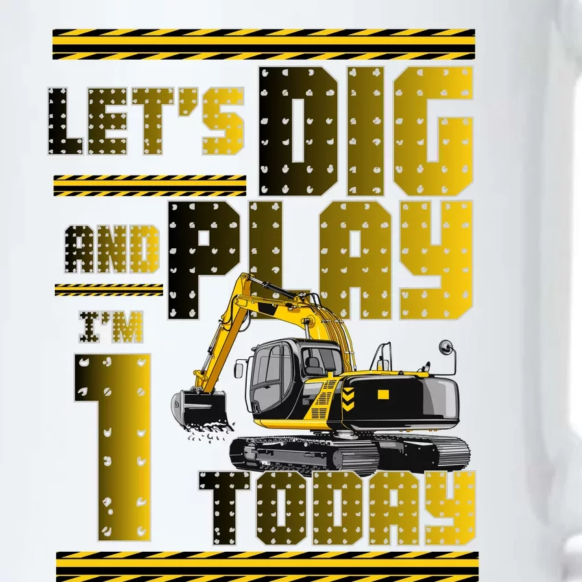 Let's Dig And Play I'm 1 Today 1st Birthday Party Excavator Black Color Changing Mug