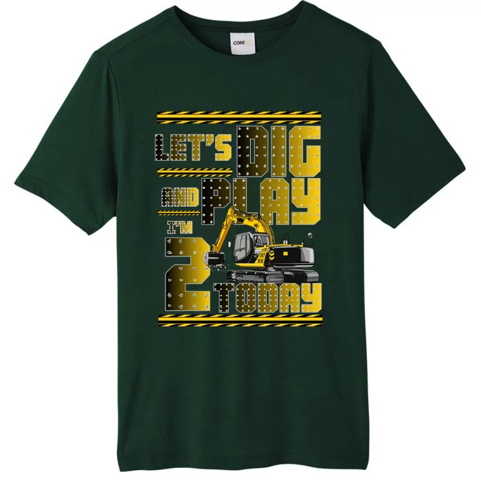 Let's Dig And Play I'm 2 Today 2nd Birthday Party Excavator ChromaSoft Performance T-Shirt