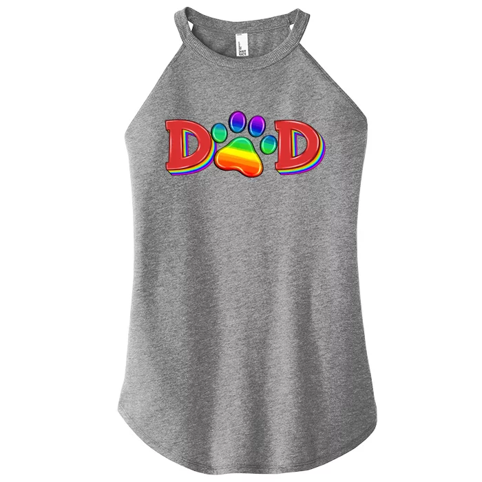 Lgbtq Dad And Paw Cats Lover Dogs Lover Fathers Day Gift Women’s Perfect Tri Rocker Tank