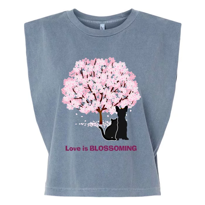 Lucky Dog Animal Rescue Cute Gift Love Is Blossoming Cool Gift Garment-Dyed Women's Muscle Tee