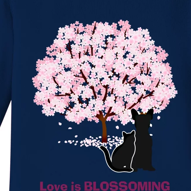 Lucky Dog Animal Rescue Cute Gift Love Is Blossoming Cool Gift Baby Long Sleeve Bodysuit