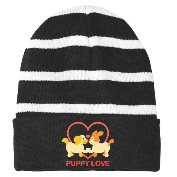 Lucky Dog Animal Rescue Puppy Love Striped Beanie with Solid Band