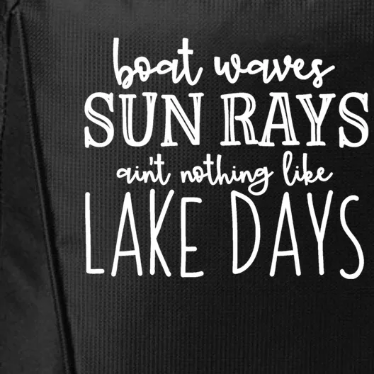 Lake Days Boat Waves Sun Rays Love Tee Gift City Backpack