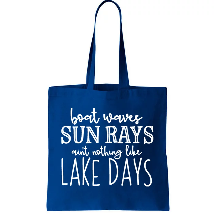 Lake Days Boat Waves Sun Rays Love Tee Gift Tote Bag