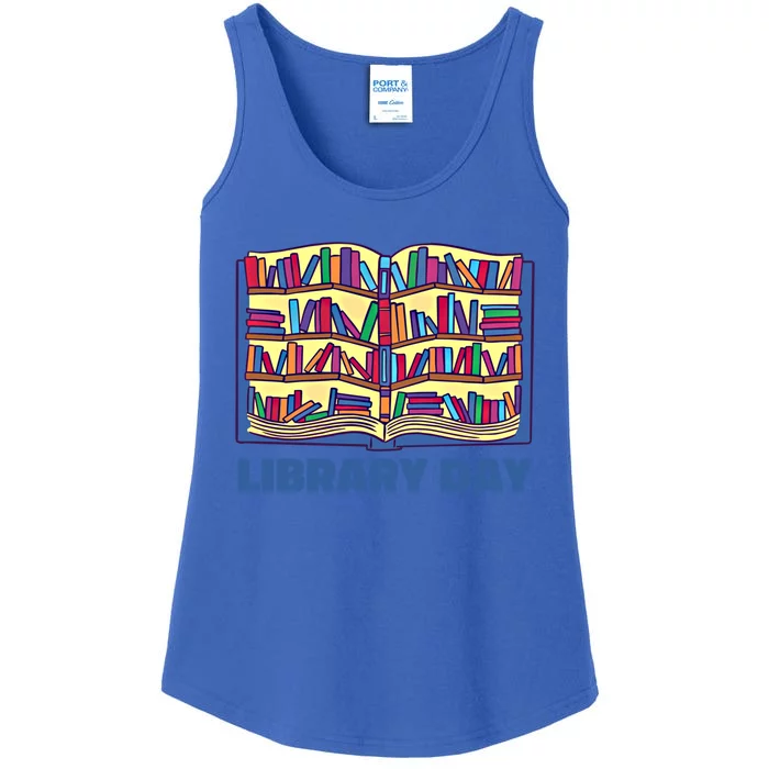 Library Day Books Book Cute Gift Ladies Essential Tank