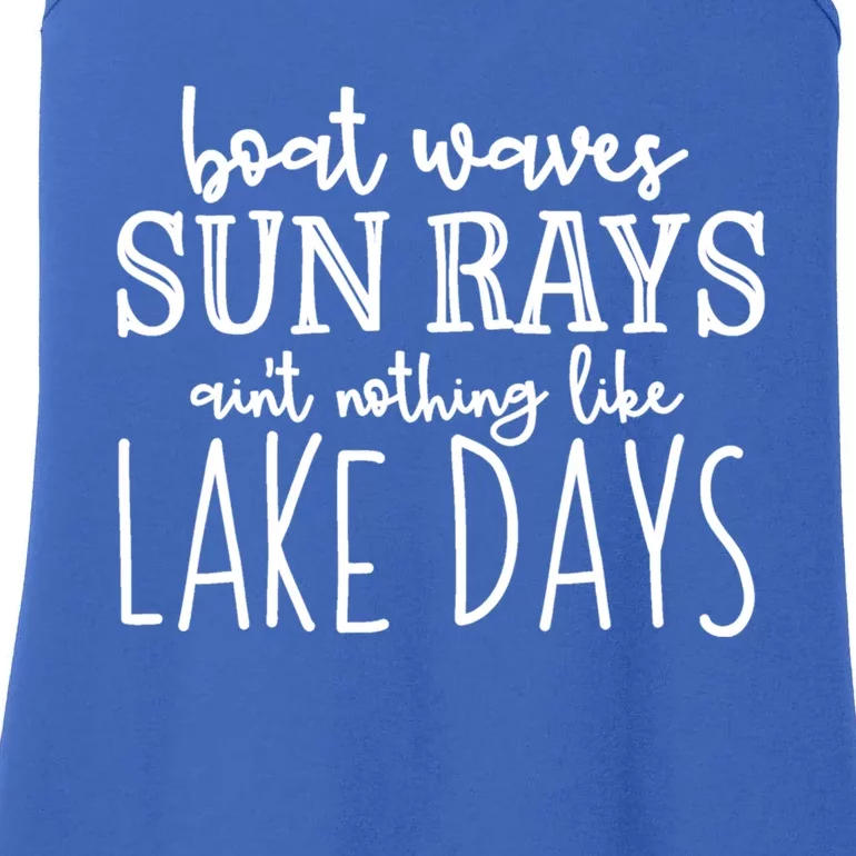 Lake Days Boat Waves Sun Rays Love Tee Great Gift Ladies Essential Tank