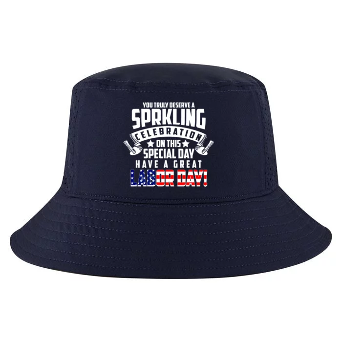 Labor Day Blue Collar American Worker Class Usa Patriotic Gift Cool Comfort Performance Bucket Hat