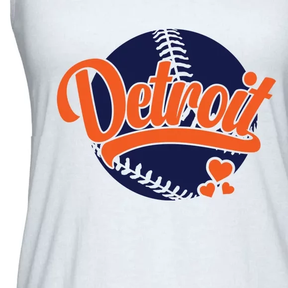 Love Detroit Baseball Ladies Essential Flowy Tank