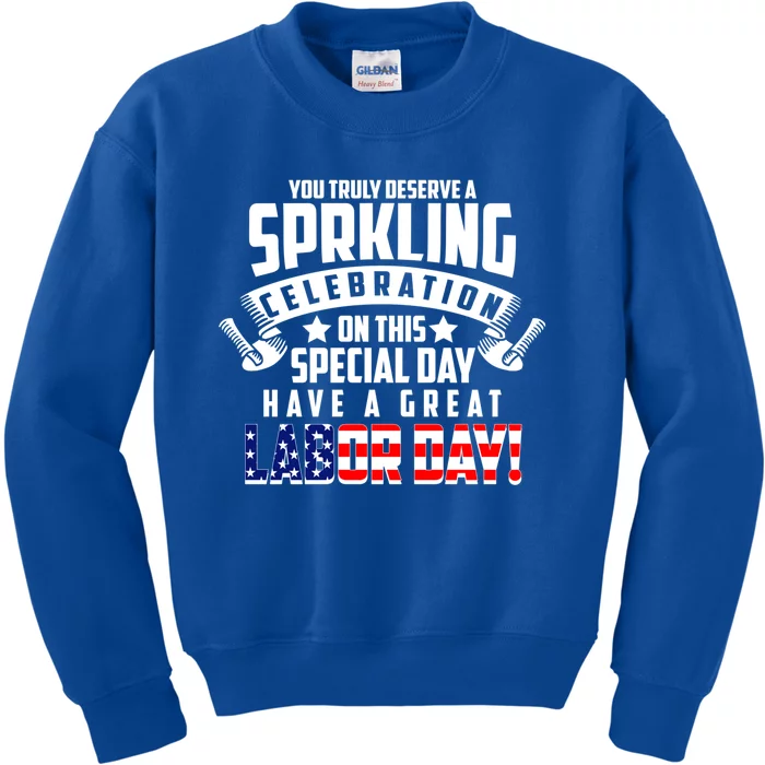 Labor Day Blue Collar American Worker Class Usa Patriotic Cool Gift Kids Sweatshirt