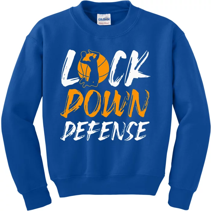 Lockdown Defense Basketball Player Hooper Streetball Kids Sweatshirt