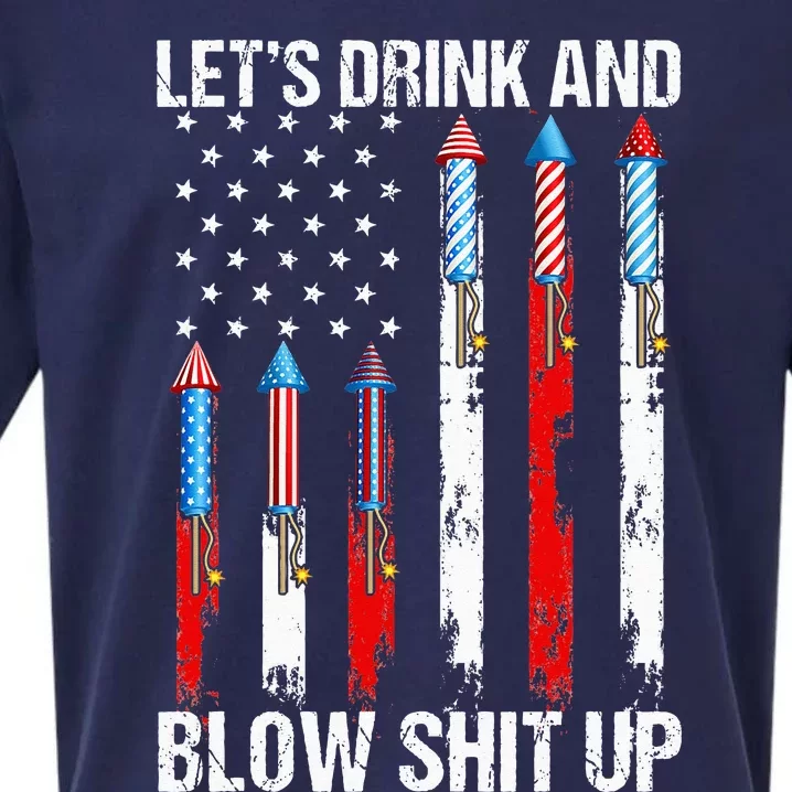 lets drink blow shitup 4th of july flag independence day Sueded Cloud Jersey T-Shirt