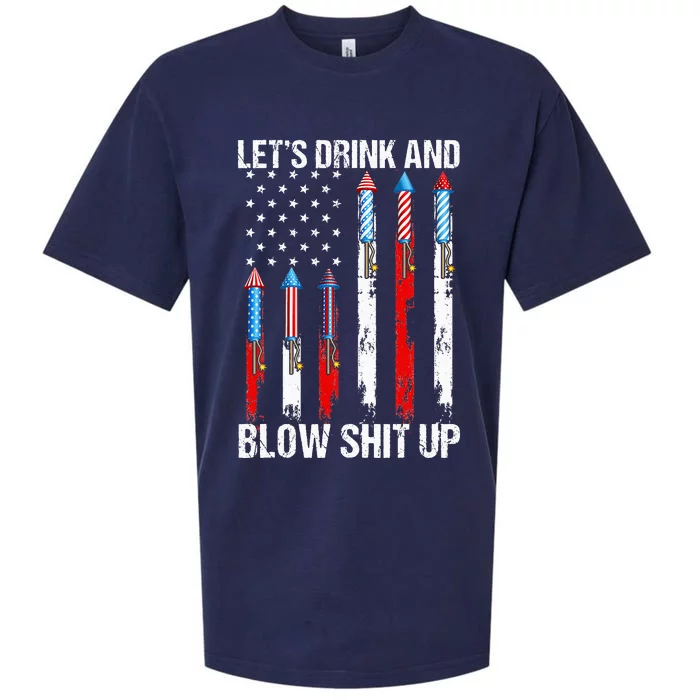 lets drink blow shitup 4th of july flag independence day Sueded Cloud Jersey T-Shirt