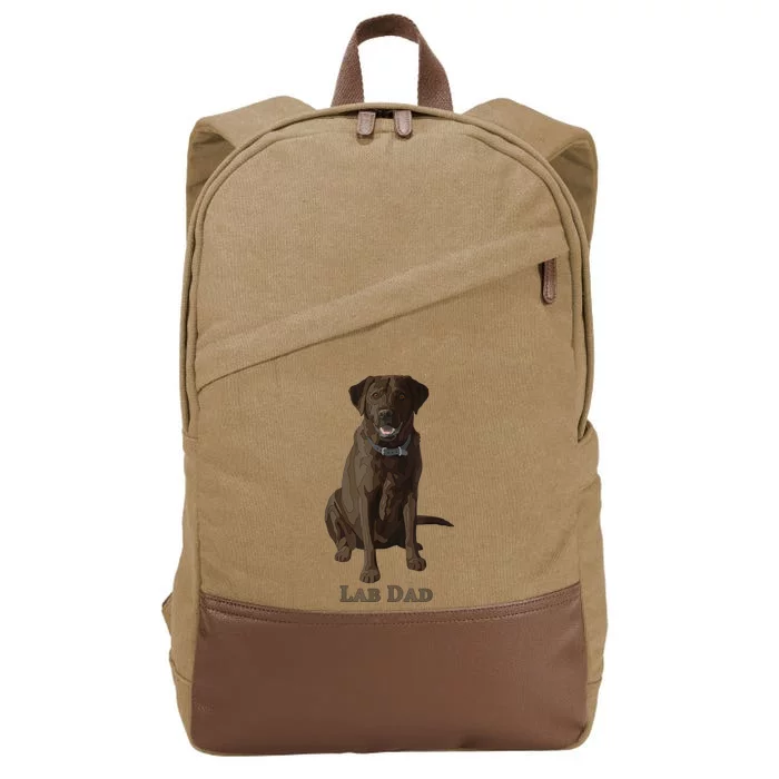 Lab Dad Chocolate Labrador Retriever Dog Lover Cotton Canvas Backpack