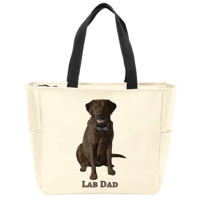 Lab Dad Chocolate Labrador Retriever Dog Lover Zip Tote Bag