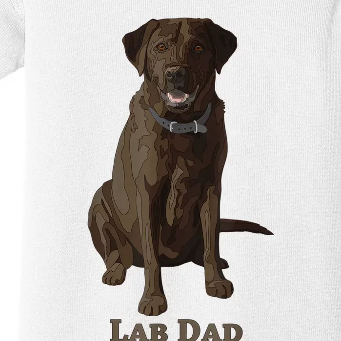 Lab Dad Chocolate Labrador Retriever Dog Lover Baby Bodysuit