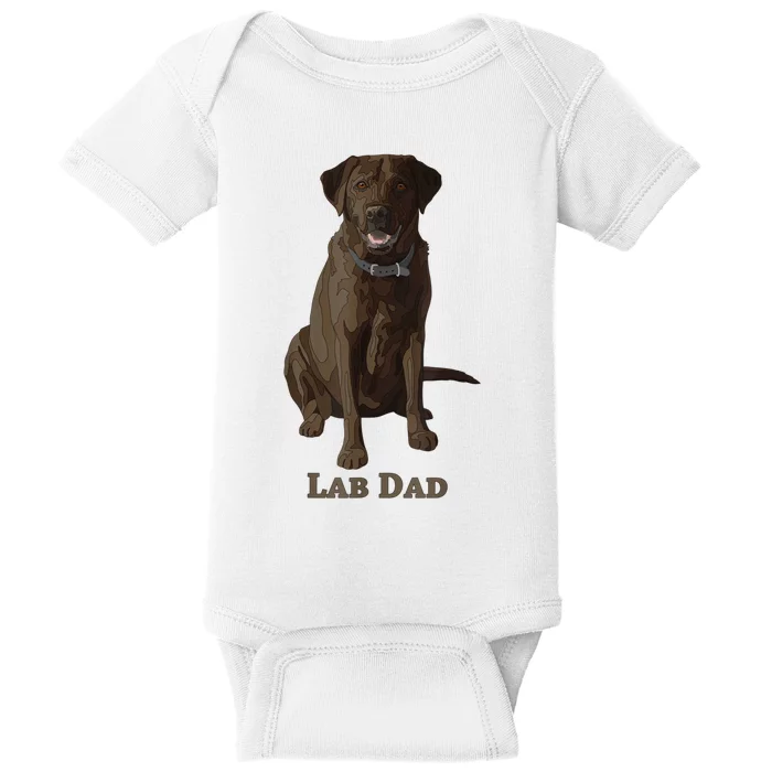 Lab Dad Chocolate Labrador Retriever Dog Lover Baby Bodysuit