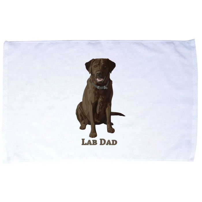 Lab Dad Chocolate Labrador Retriever Dog Lover Microfiber Hand Towel