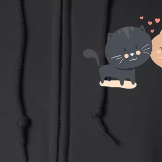 Lovers Design cute Cat Clothes Wo Cat Anime lover Full Zip Hoodie