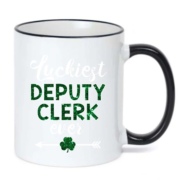 Luckiest Deputy Clerk Ever Gift Funny St Patrick's Day Gift Black Color Changing Mug