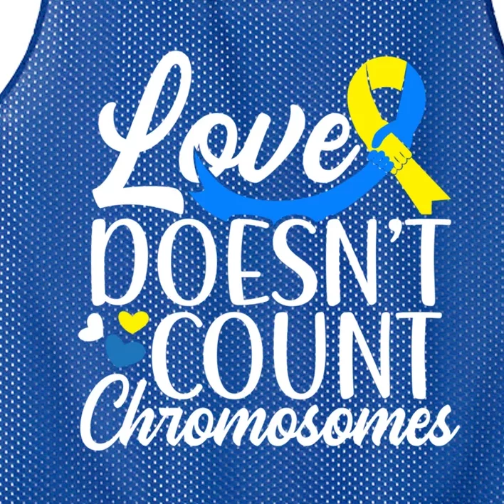 Love Doesn't Count Chromosomes Down Syndrome Support Cool Gift Mesh Reversible Basketball Jersey Tank