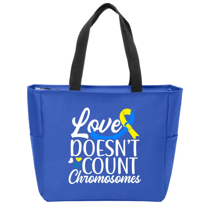 Love Doesn't Count Chromosomes Down Syndrome Support Cool Gift Zip Tote Bag