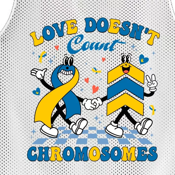 Love Doesnt Count Chromosomes Down Syndrome Supporter Mesh Reversible Basketball Jersey Tank