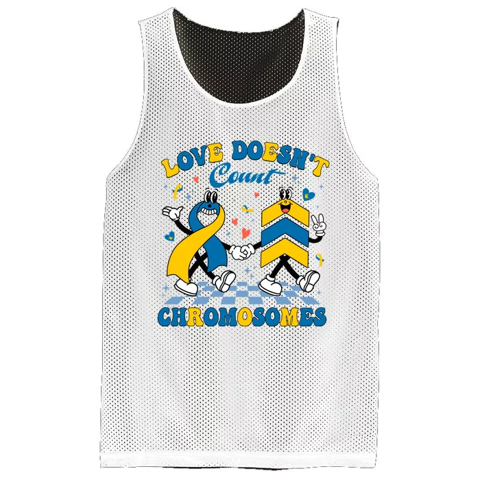 Love Doesnt Count Chromosomes Down Syndrome Supporter Mesh Reversible Basketball Jersey Tank