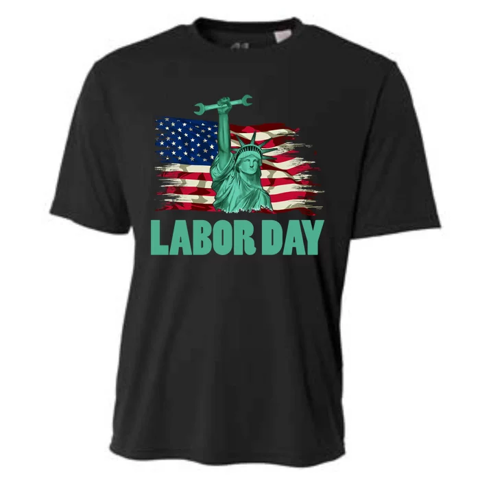 Labor Day Celebration Statue Of Liberty American Employee Gift Cooling Performance Crew T-Shirt