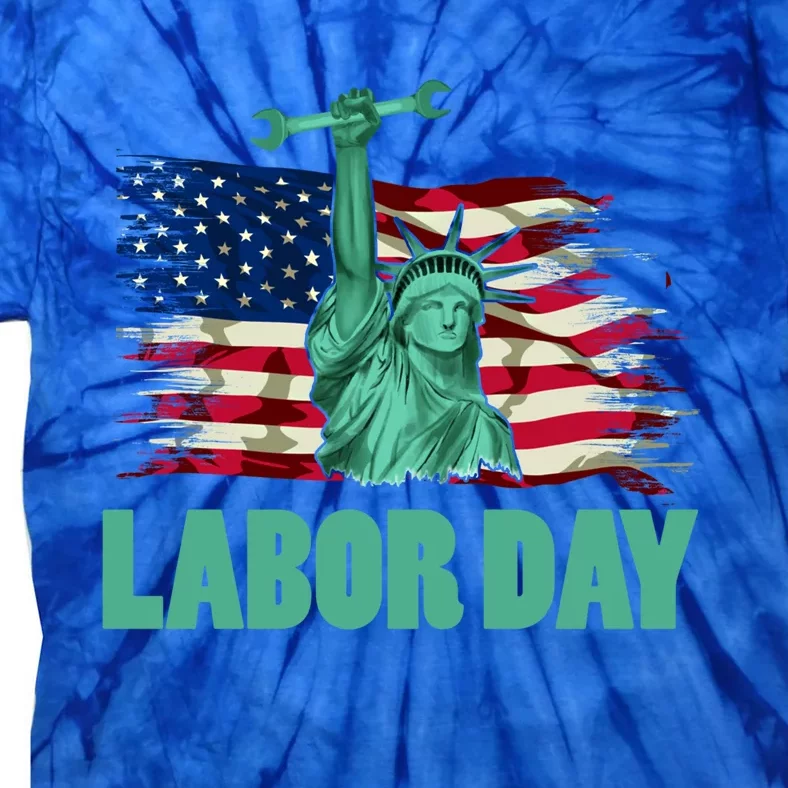 Labor Day Celebration Statue Of Liberty American Employee Gift Tie-Dye T-Shirt