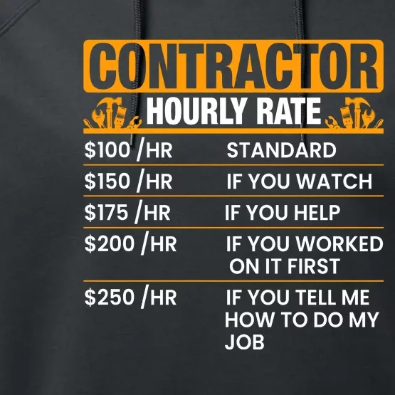 Labor Day Contractor Hourly Rate Graphic Performance Fleece Hoodie