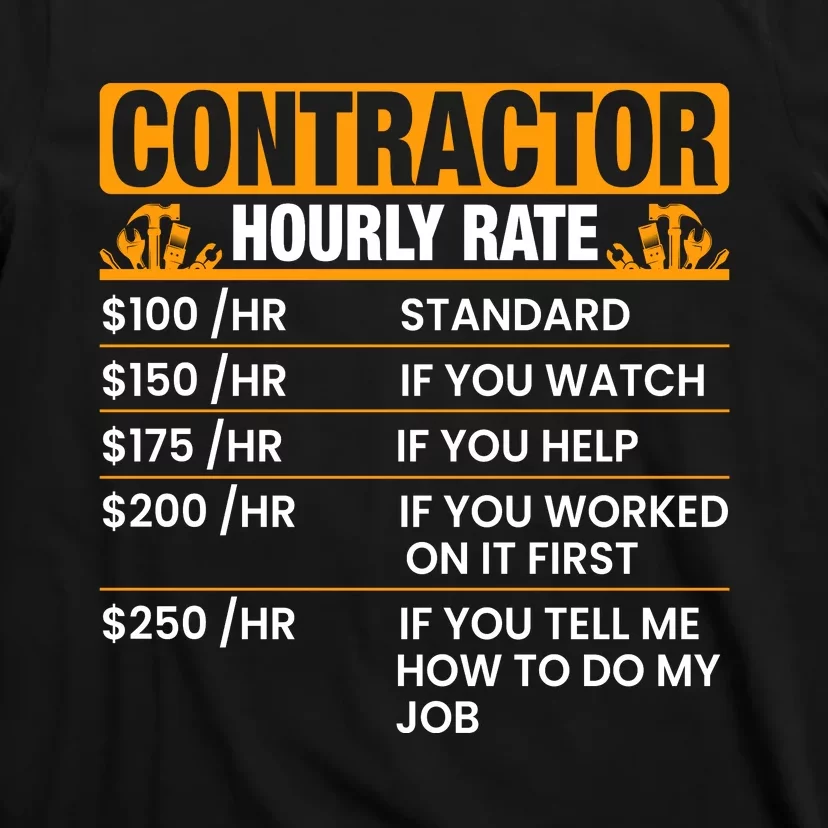 Labor Day Contractor Hourly Rate Graphic T-Shirt