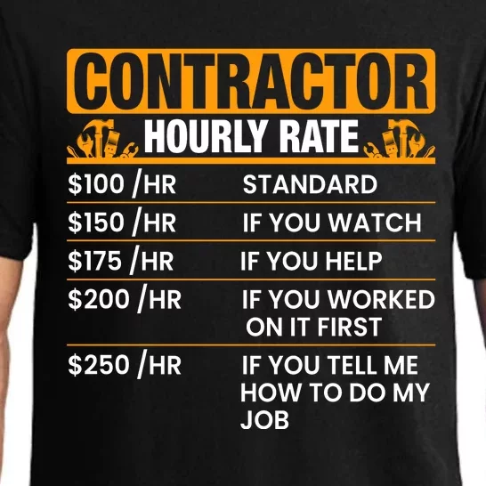 Labor Day Contractor Hourly Rate Graphic Pajama Set