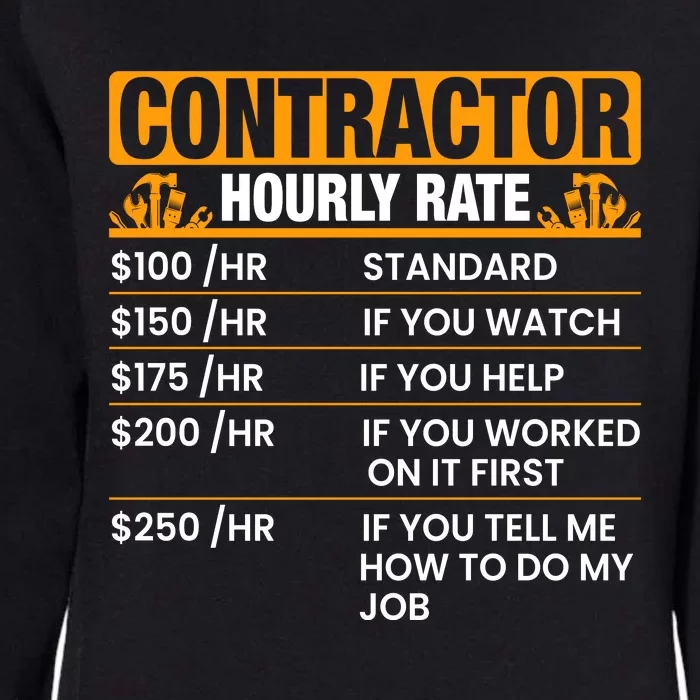 Labor Day Contractor Hourly Rate Graphic Womens California Wash Sweatshirt