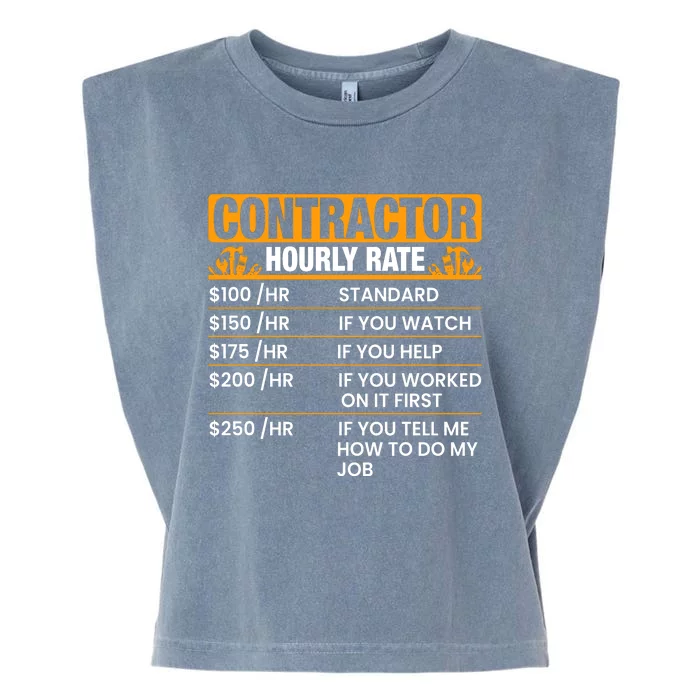 Labor Day Contractor Hourly Rate Graphic Garment-Dyed Women's Muscle Tee