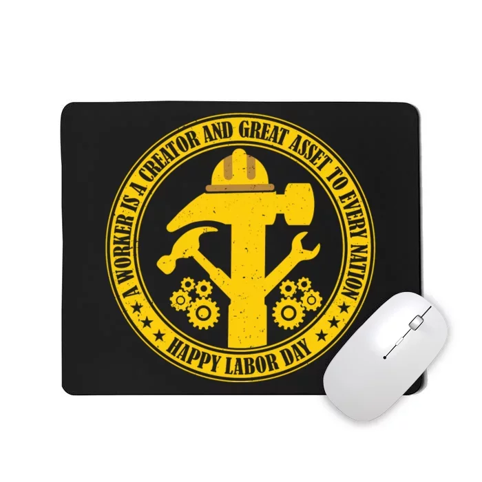 Labor Day Celebration Emblem Mousepad