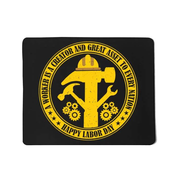 Labor Day Celebration Emblem Mousepad