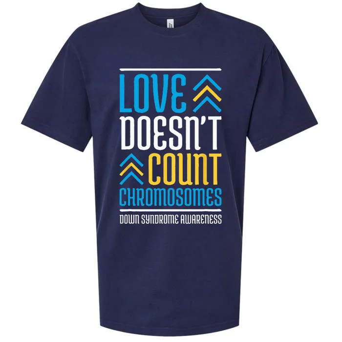 Love DoesnT Count Chromosomes Down Syndrome Awareness Sueded Cloud Jersey T-Shirt