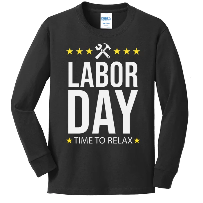 Labor Day Celebration Graphic Kids Long Sleeve Shirt