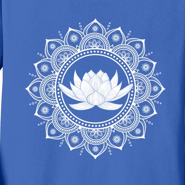 Lotus Dala Circle Pure Yoga Meditation Meaningful Gift Kids Long Sleeve Shirt