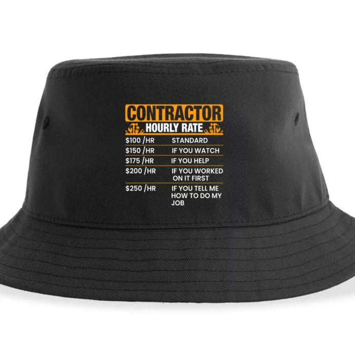 Labor Day Contractor Hourly Rate Graphic Sustainable Bucket Hat