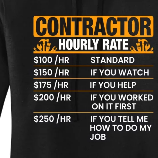 Labor Day Contractor Hourly Rate Graphic Women's Pullover Hoodie